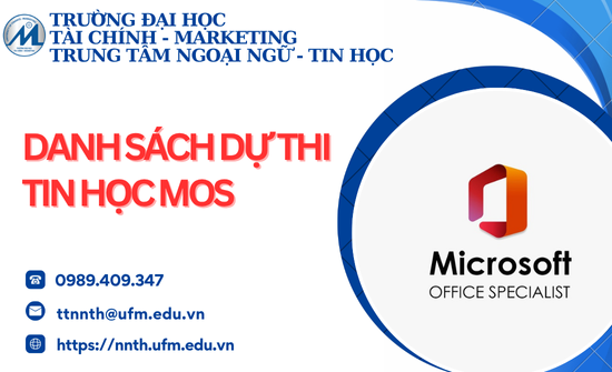 Danh sách thí sinh dự thi chứng chỉ tin học MOS (Ngày 30/11/2025)